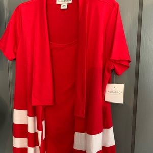 Women’s Sag Harbor Nautical Red Striped Shirt